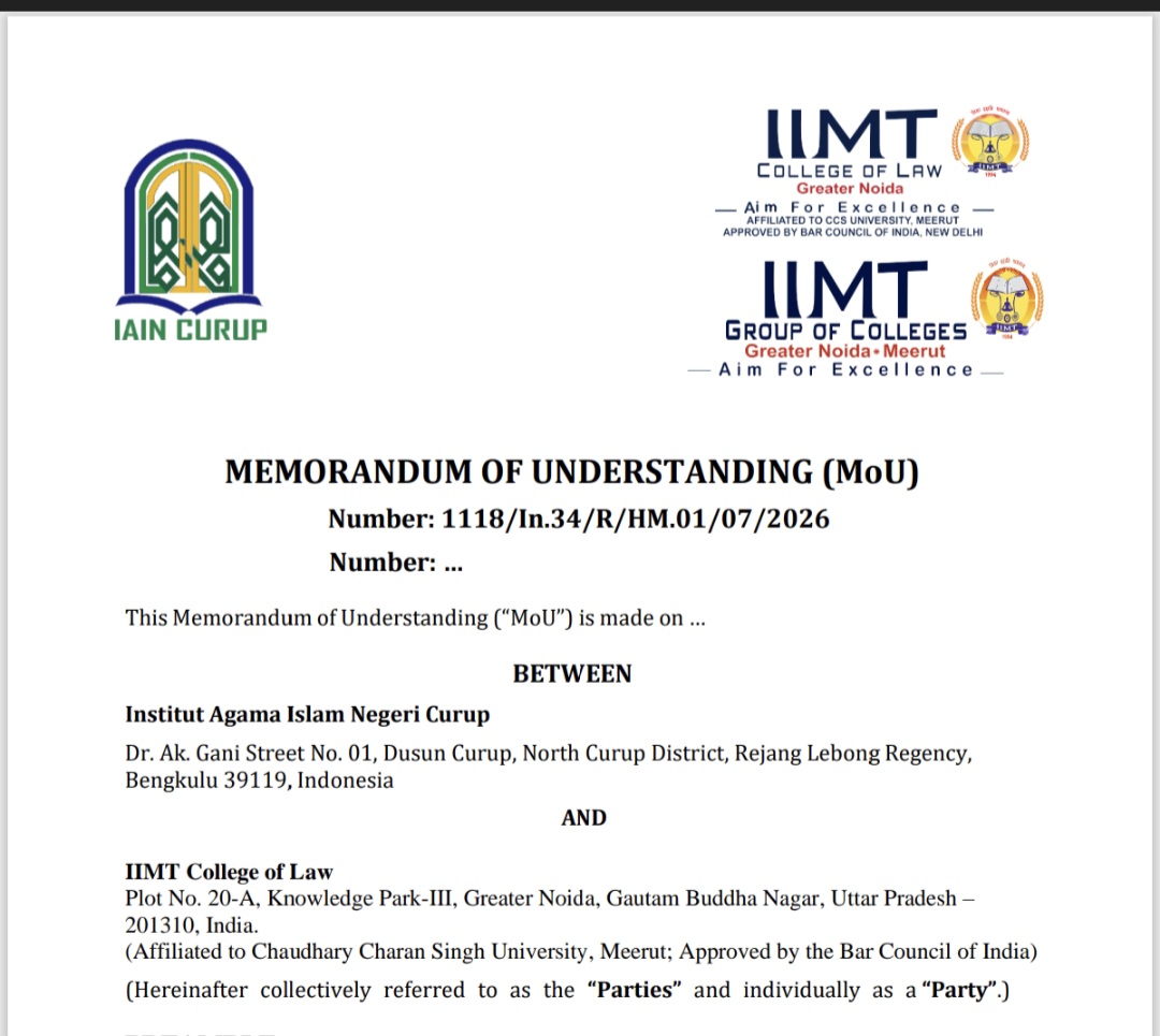 IAIN Curup Jalin Kerja Sama Internasional dengan IIMT College of Law India, Perkuat Kolaborasi Pendidikan dan Riset Global 