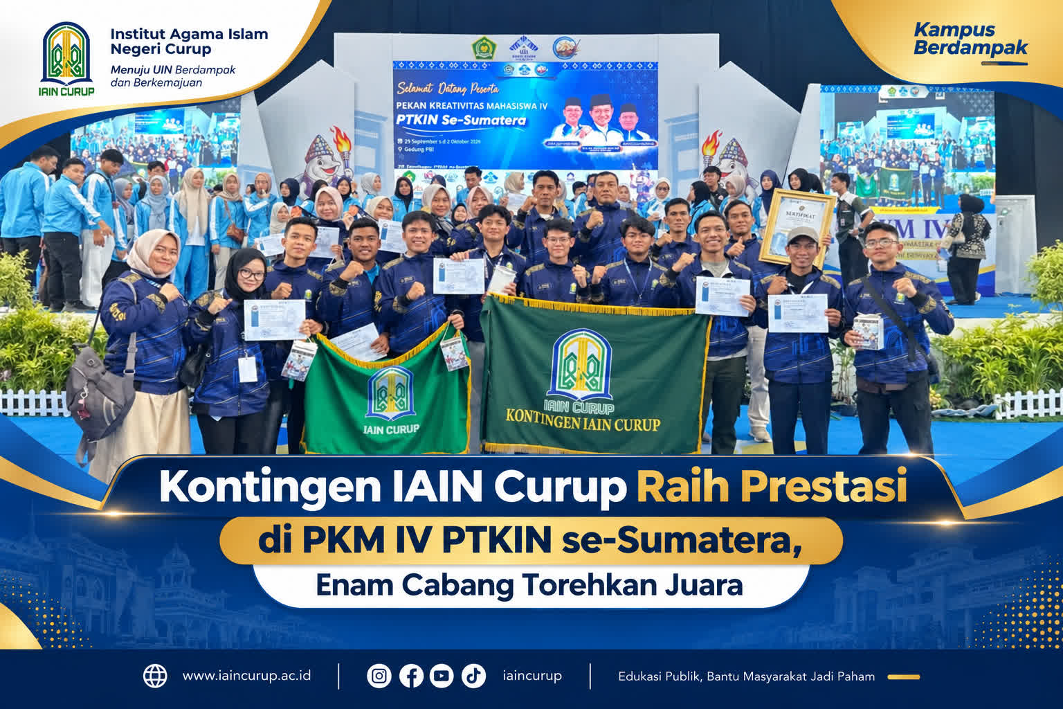 Kontingen IAIN Curup Raih Prestasi di PKM IV PTKIN se-Sumatera, Enam Cabang Torehkan Juara 