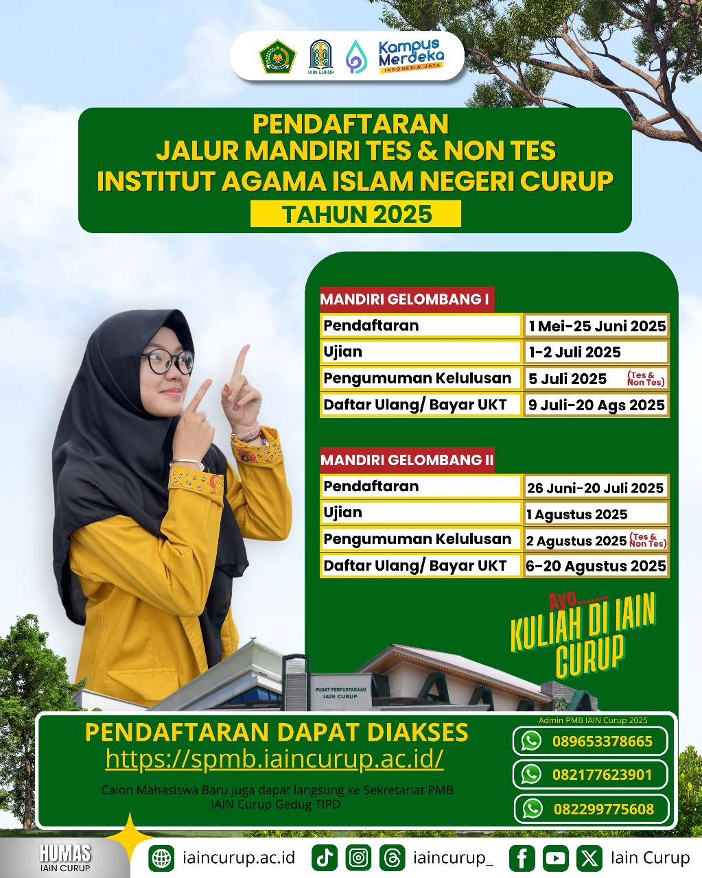 Berikut Adalah Tata Cara Pendaftaran/Penerimaan Baru Jalur Mandiri Gelombang II Non Tes{Mahasiswa Undangan} Dan Tes Tahun Ajaran 2025