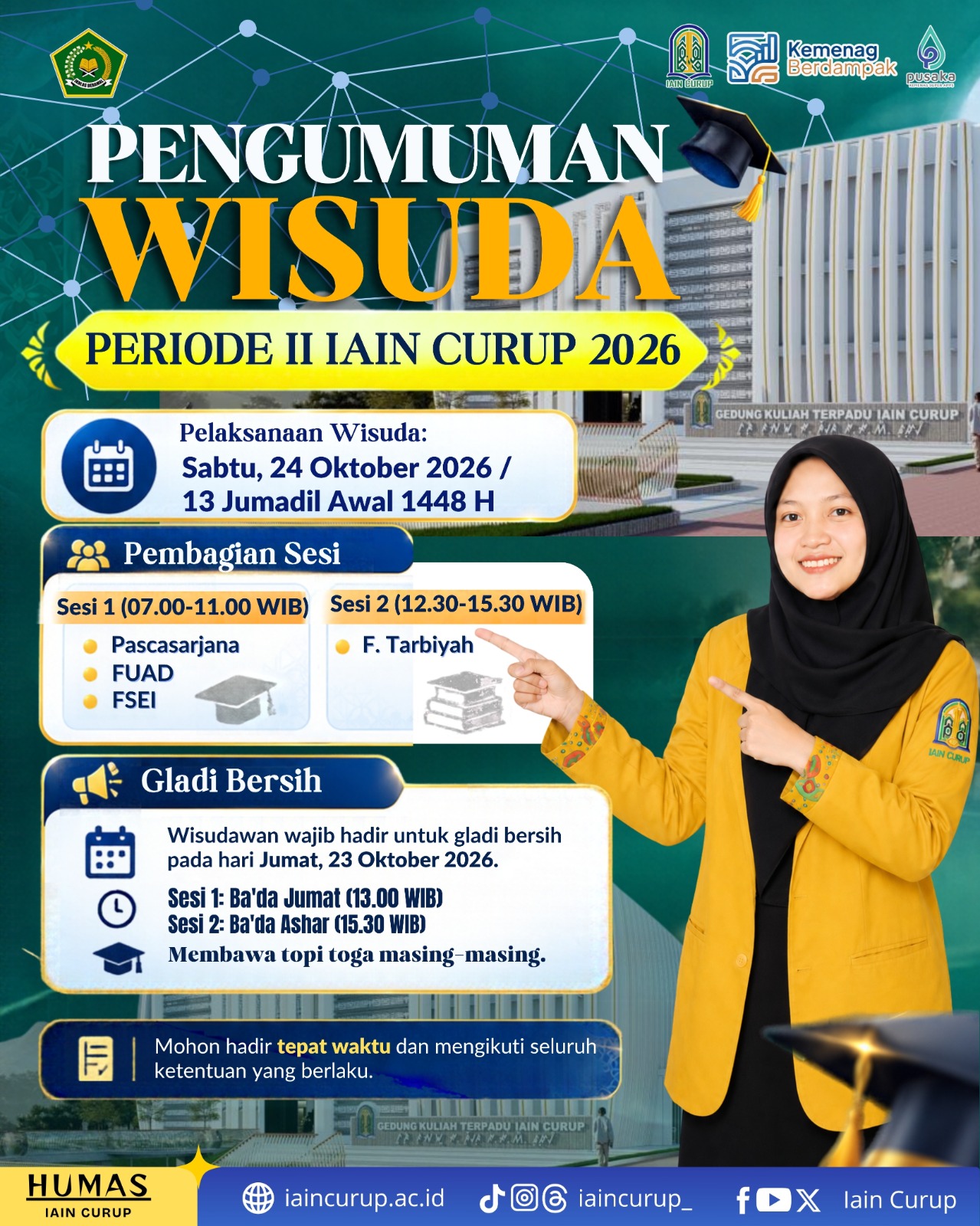 Jadwal Wisuda Periode II IAIN Curup 2026