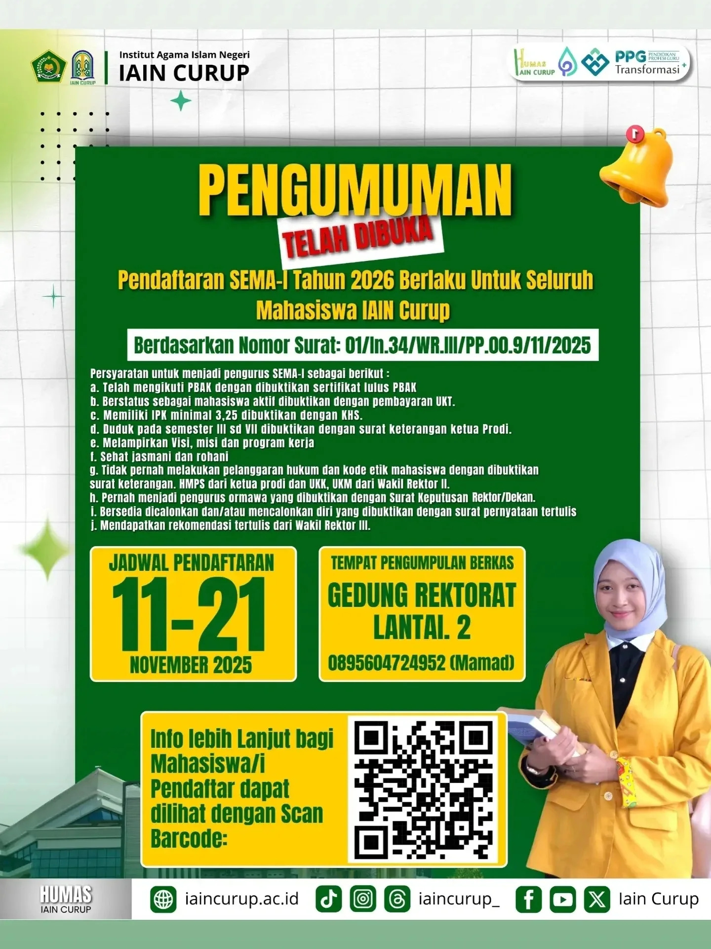 Pengumuman Pendaftaran SEMA