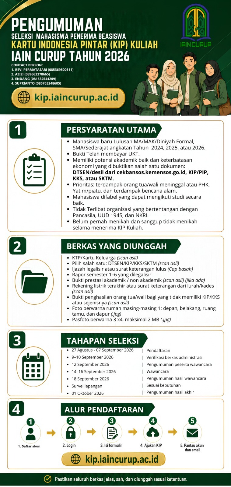 Seleksi Penerimaan Beasiswa KIP IAIN Curup 2026